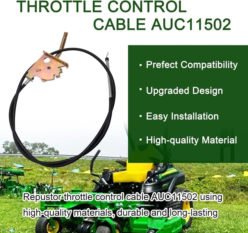 repustor Throttle Control Cable AUC11502 Compatible with John Deere Ztrak Z860A Z960M Z960R Z960A Z970A,AUC11502 Lawn Mowers Replacement Parts for John Deere - Image 5